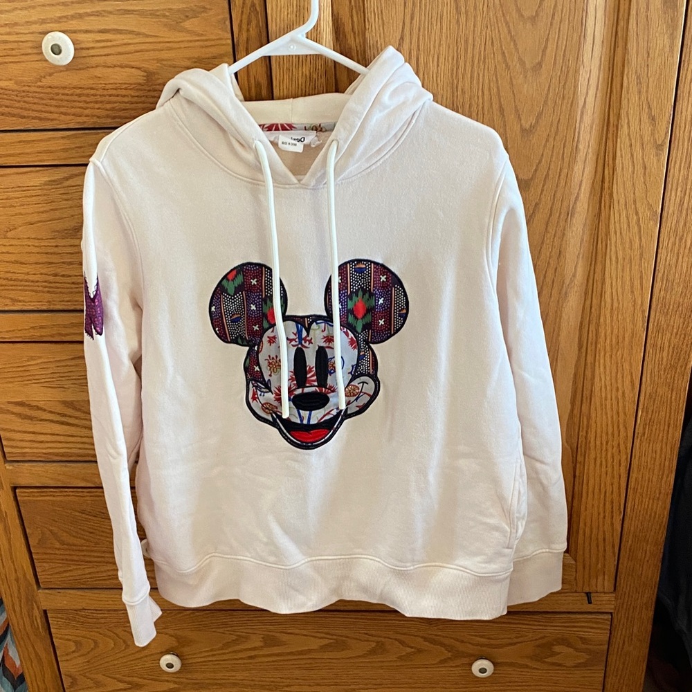 Design History Cream Hoodie with Purple Patch